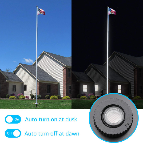 Sunvie 30W Spot Lights Outdoor 5000K Dusk To Dawn Flag Pole Light 120V Plug In Landscape Spotlight With Photocell Sensor Ultra Bright Bullet Led Spotlight For Yard Garden Tree Statue