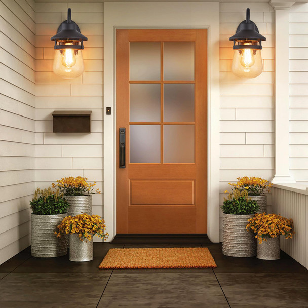 Tarentlight Outdoor Wall Sconce With Clear Seeded Glass Shadewaterproof Exterior Fixture In Oil Rubbed Bronze Finishsuit For Wet Locationseasily Installed In Porch Patio Entrywaydoorwaycorridor