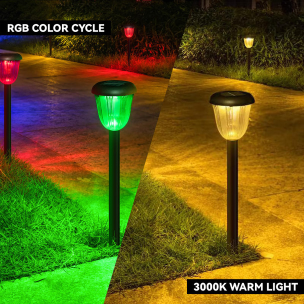 Tersopa Waterproof Solar Pathway Lights Outdoor - 8 Pack Landscape Light Solar Powered 2 Lighting Modes Rgbw Auto On/Off Garden Lights For Outside Yard Patio Walkway Driveway