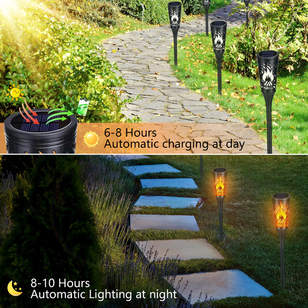 Toodour Solar Lights Outdoor 10 Pack Solar Torch Lights With Flickering Flame Ip65 Waterproof Yard Lights Landscape Decoration Lighting For Outside Garden Lawn Pathway Patio Decorations