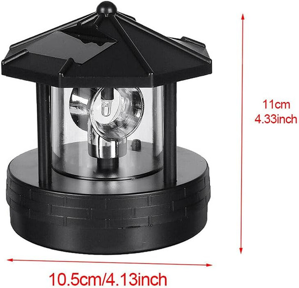Tookie 1Pc Solar Lighthouse Rotating Outdoor Waterproof Led Solar Light Beacons Tower Decorative 360 Degree Rotating Lamp Beacons For Lawn/Patio/Pond