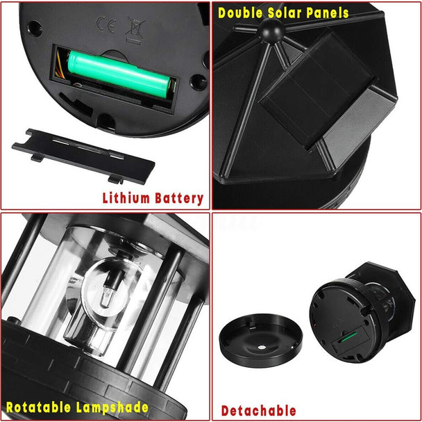 Tookie 1Pc Solar Lighthouse Rotating Outdoor Waterproof Led Solar Light Beacons Tower Decorative 360 Degree Rotating Lamp Beacons For Lawn/Patio/Pond