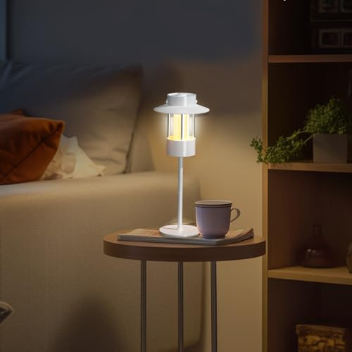 Tropicaltree 2 Pack Table Lamp - 5600Mah Battery Operated Lamp - 5 Color Knob Dimming - For Home/Office/Bars/Outdoor Party/Camping/Residence Halls/Coffee Shop Night Light - White