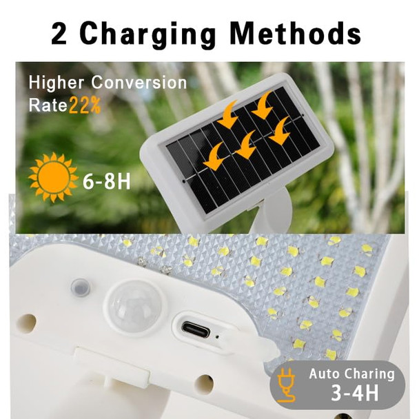 Uniqus Solar Motion Lights Outdoor600Lm Motion Sensor Solar Light With Flexible Octopus Tripoddual Chargingoutdoor Sercurity Lights For Deck Fence Gardencampingpatio (White 1)