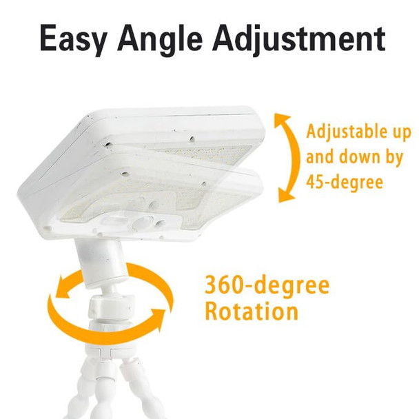 Uniqus Solar Motion Lights Outdoor600Lm Motion Sensor Solar Light With Flexible Octopus Tripoddual Chargingoutdoor Sercurity Lights For Deck Fence Gardencampingpatio (White 1)