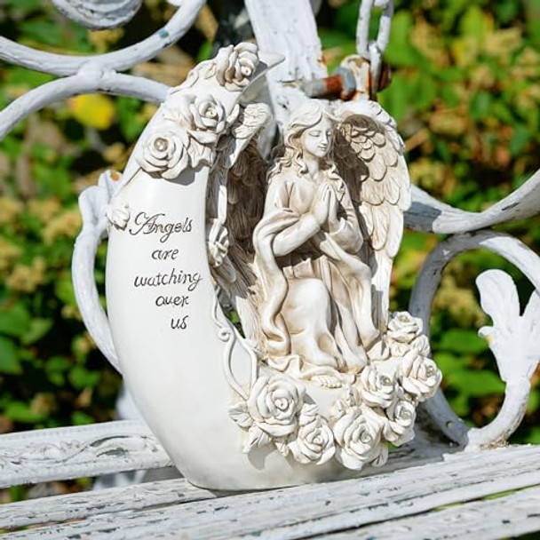 Uniqus Tolimi Garden Moon Angel Cute Statues S Resin Solar Led Lights Funny Decor Yard Patio Outside Decoration S Silver Toty02