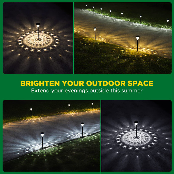 Urago Super Bright Solar Lights Waterproof 10 Pack Dusk To Dawn Up To 12 Hrs Solar Powered Outdoor Pathway Garden Lights Auto On/Off Led Landscape Lighting Decorative For Walkway Patio Yard