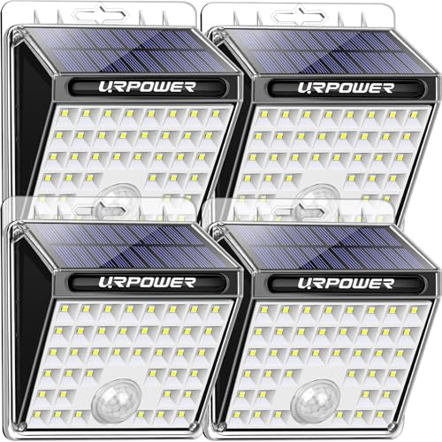 Urpower Solar Lights Outdoor 40 Led Motion Sensor Security Lights Solar Flood Lights Waterproof Solar Powered Outdoor Lights For Backyard Fence Deck Patio Garage (4 Pack)
