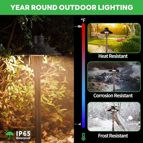 Varmtalys Landscape Path Lights 3000K/4000K/5000K Selectable Pathway Lights 12V Low Voltage Wired Led Outdoor Waterproof 5W 150Lm Orb Aluminum For Yard Walkway Driveway Garden