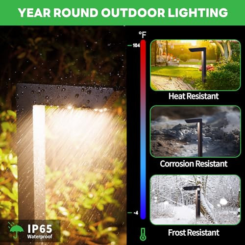 Varmtalys Landscape Path Lights 3000K/4000K/5000K Selectable Pathway Lights 12V Low Voltage Wired Led Outdoor Waterproof 5W 235Lm L Shape Black Aluminum For Yard Walkway Driveway Garden
