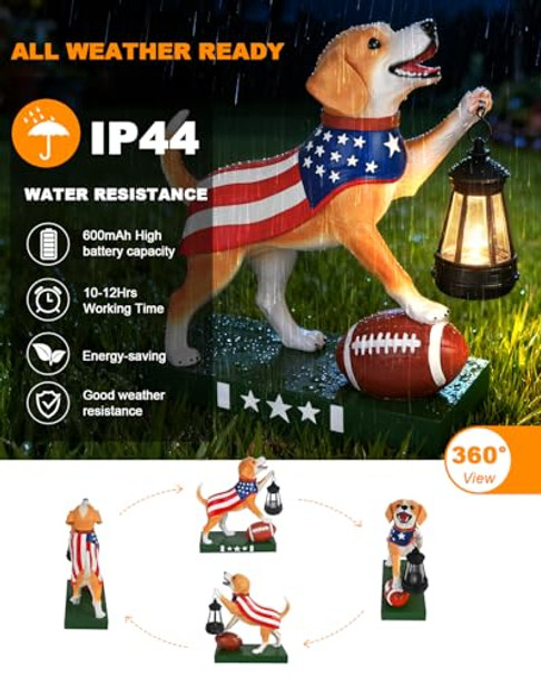 Vmanyfire Solar Dog Statues Outdoor Decor With Lantern - Unique Beagle Puppy Home Decor Figurine For Garden Patio Yard - Idea S For Women Mom