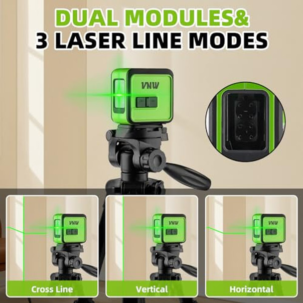 Vnw Laser Level With 50Inch Tripod - 98Ft Self Leveling Cross Line Leveler Tool For Picture Hangingconstruction And Renovation - Magnetic Basecarrying Bag Included