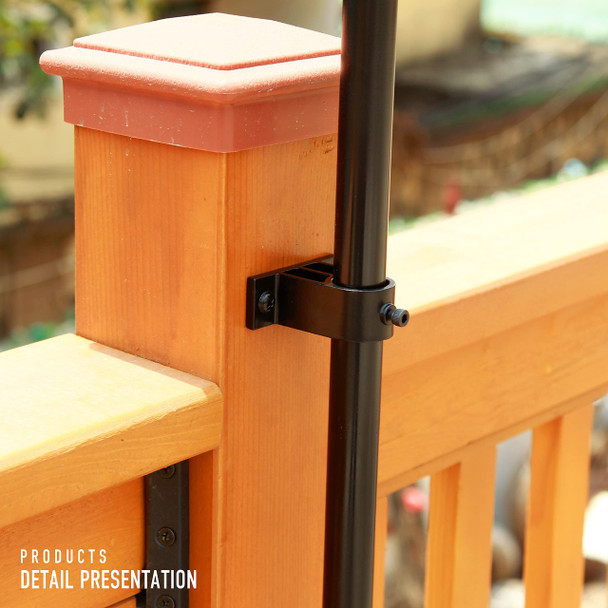 Walrkaur 304 Stainless Steel Deck Torch Mount Heavy-Duty Clamp For Torches For Railings With 3/4 "And 1" Od For Patio Wooden Deck Lamp Holders Poles Brackets (4 Sets 1 Inches)