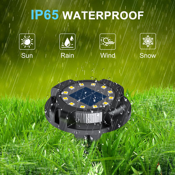 Wilux Solar Pathway Lights Outdoor 12 Packs Bright White 16 Leds Solar Ground Lights Walkway Lights With Side Light Waterproof Solar Deck Light For Yard Walkway Garden Poolside Driveway Decorations