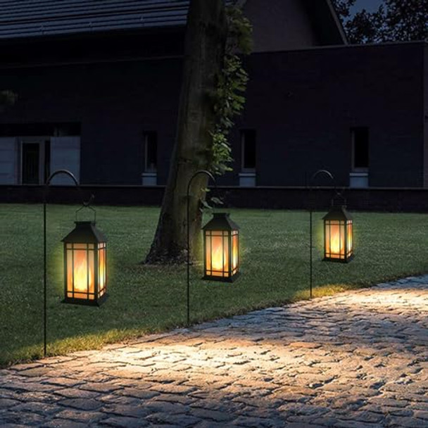 Wonder Solar Solar Lantern Outdoor Garden Hanging Lights 11" Waterproof Led Vintage Flickering Flameless Lanterns For Patio Table Party Garden Yard Lawn