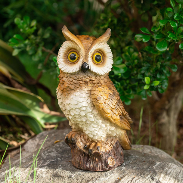 Wondhome Solar Owl Garden Statues Outdoor Decor Resin Owl Figurine With Led Lights Owl Sculpture For Porch Patio Lawn Yard Decorations Halloween Christmas Housewarming S For Women Mombrown Owl