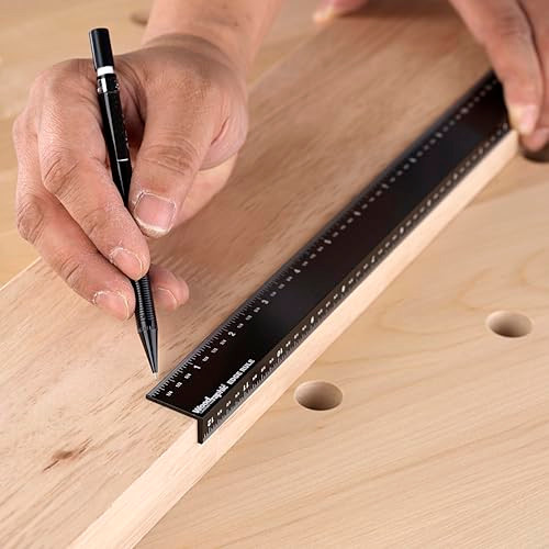 Woodraphic 12 Inch Edge Rule – Cnc Aluminum Precision Layout And Marking Tool For Woodworking Joinery Cabinetmaking And Edge Referencing On Straight Cuts