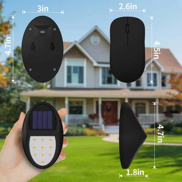 Xinree 8 Pack Outdoor Fence Solar Lights Ip68 Waterproof Solar Step Lamps For Backyard Garden Pathway Porch Patio Driveway Walkway Railing - Yellow Light