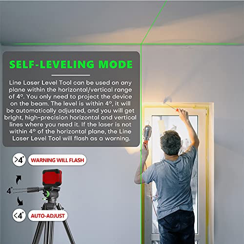 Yiyitools Yiyitools Line Laser Level Tools 100Ft Green Self Fit For Indoor Outdoor Picture Hanging Construction Wall Writing Tile Installation Sn011G
