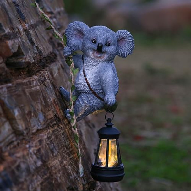 Yncnca Solar Powered Hanging Koala Garden Light Decorative Tree Lantern Outdoor Garden Decor