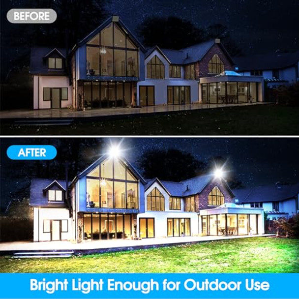 Yolovis Flood Lights Outdoor With Plug100W 10000Lm Super Bright Led Work Lightip66 Waterproof Security Lightoutside Floodlight For Garage2 Pack