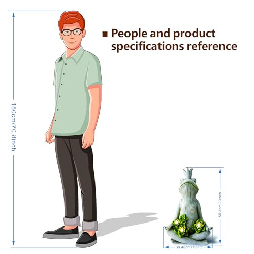 Zedazoom Eco-Friendly Solar Lights With Led Garden Statue Yoga Frog Sustainable Eco-Friendly Solar Lights With Led Sustainability Sculpture Courtyard Balcony Home Decoration（20" Tall