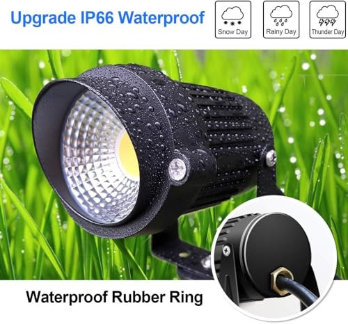 Zuckeo Low Voltage Landscape Lights Led Landscape Lighting With Connectors 10W 12V 24V Outdoor Spotlights Waterproof Garden Yard Flood Pathway Lights 1000Lm Daywhite Light 2Pack