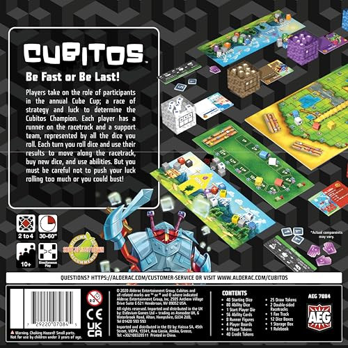 AEG Cubitos Board Game Award-Winning Dice Racing Game Push Your Luck Fun for The Whole Family 2-4 Players Ages 10+ 30-45 Minute Playtime