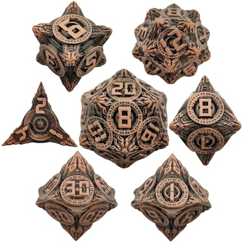 AHDKEJG D&D Metal DND Dice Set Dungeons and Dragons D20 Polyhedral Role Playing Giant Dice Bag D and D s RPG MTG Pathfinder Card Table Game Digital Teaching Accessories-Bloodstain
