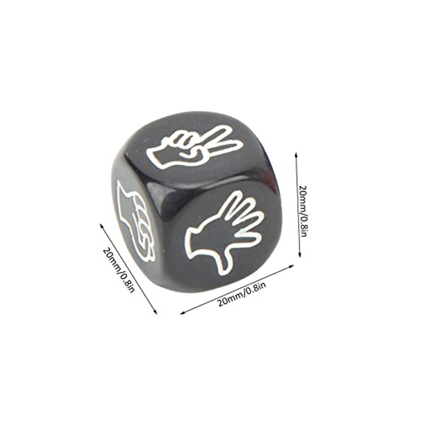 Alomejor 6 Sided Finger Guessing Game Dice 12Pcs 6 Colors 20mm Rock Paper Scissors Game Dice for Adults Kids Family Party