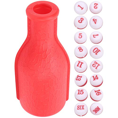 Alvinlite Numbered Dice with Shaker Bottle 16pcs Billiard Supplies Entertainment Games Portable Tiny Refine Exquisite Dice 213 (Black) Billiard