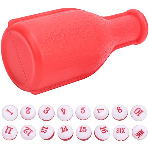 Alvinlite Numbered Dice with Shaker Bottle 16pcs Billiard Supplies Entertainment Games Portable Tiny Refine Exquisite Dice 213 (Black) Billiard