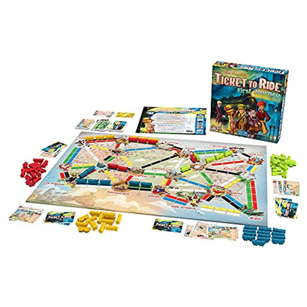 Asmodee Ticket to Ride First Journey Board Game - Fun and Easy for Young Explorers Train Strategy Game Family Game for Kids & Adults Ages 6+ 2-4 Players 15-30 Min Playtime