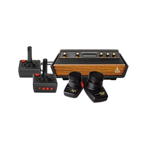 AtGames Atari Flashback 12 Gold Retro Game Console Built-in 130 Classic Games Two Joystick and Paddle Controllers HDMI PLUG & PLAY on HD TV