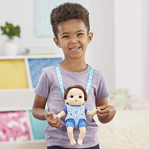 Baby Alive Littles Carry ‘N Go Squad Little Matteo Brown Hair Boy Doll Carrier Accessories Toy for Kids Ages 3 Years & Up