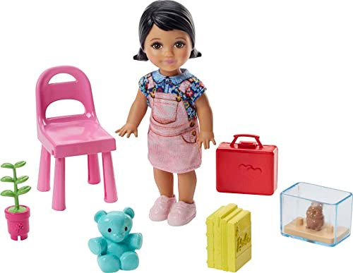 Barbie Teacher Dolls & Playset with Fashion Doll Small Doll Furniture & Accessories Including Flipping Blackboard