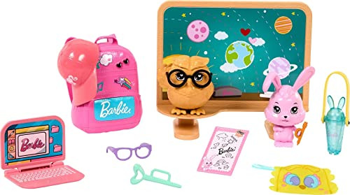 Barbie My First Barbie Accessories Story Starter Pet Care Pack with Dog House Puppy & Cat Sized to Dolls in 13.5-inch Scale