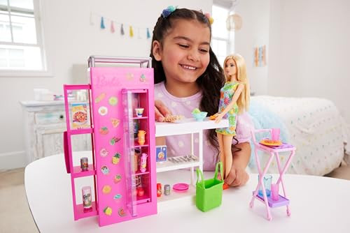 Barbie Doll & 25+ Accessories Ultimate Pantry Playset with Dollhouse Furniture Food-Themed Pieces & Sticker Sheet