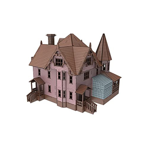 Bird's Wood Shack 3D Wooden Puzzle DIY Miniature Pink Palace Kit - DIY Tiny House Kit - Easy-to-Assemble 1/8” Baltic Birch Wood - Model House Kit for Family School Art & Crafts