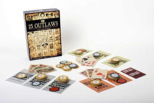 Buffalo Games - 25 Outlaws - Modern Twist on Classic Poker - Texas Hold 'Em - Bluff Lie Cheat Steal - Great for Adult Game Night