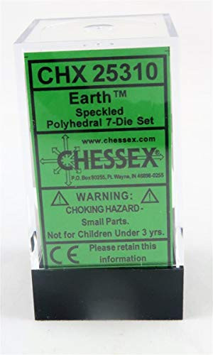 Chessex Dice Polyhedral 7-Die Set - Speckled Earth