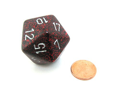Chessex Jumbo d20 Counter - Speckled 34mm Dice: Silve Volcano