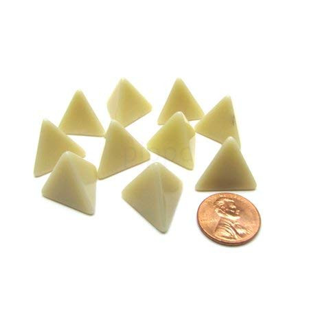 Chessex Opaque Polyhedral Bag of 10 Blank Ivory 18mm D4 Dice