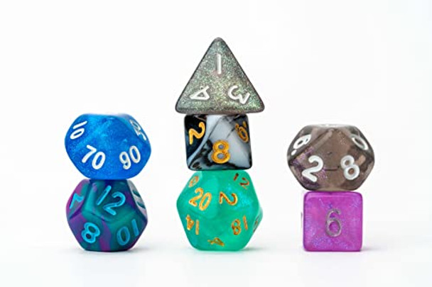 Chessex DND Dice Set-Chessex D&D Dice-16mm Gemini Copper Steel and White Plastic Polyhedral Dice Set-Dungeons and Dragons Dice Includes 12 Dice – D6 Various One Size (CHX26624)