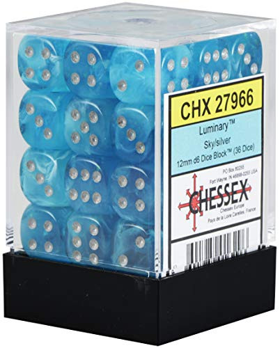 Chessex 27966 Dice Sky W/Silver 12 mm