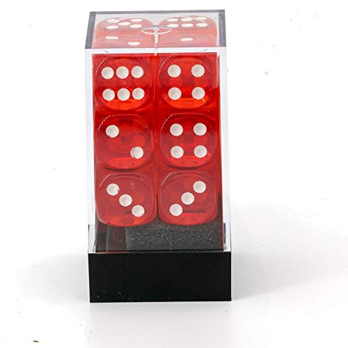 Chessex Dice Set 12d6 Translucent (16mm) 23603 Orange / White
