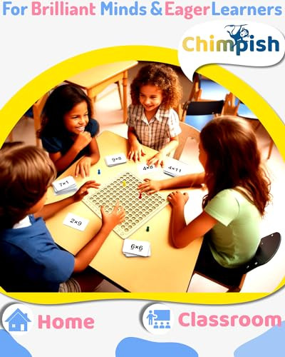 Chimpish Multiplication Games 12x12 Wooden Montessori Multiplication Board Game Larger Size Times Table Montessori Math Learning Materials Educational Toy for Toddlers Preschool s for Kids