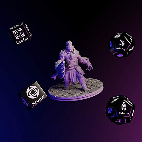 Citadel Black Character Randomizer Dice Set - Randomize Class Race & Alignment for Characters or NPCs Made for Dungeons and Dragons 5th Edition & Other Tabletop Role-Playing Games