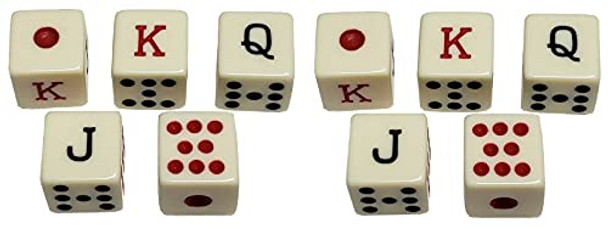 Cyber-Deals Set of 5 Spanish Poker Dice (Ivory) Cubilete Dados Cubanos