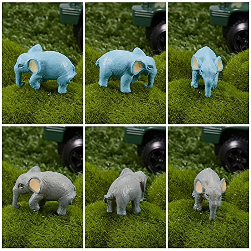 Deekin 60 Pcs Miniature Elephant Figures Resin Elephant Figures Tiny Animals Wild Realistic Animal Collection for Dollhouse Landscape Home Garden Decoration